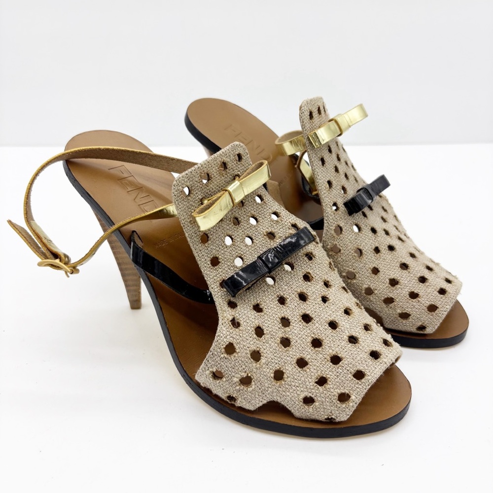 Fendi Slingback Bow Heels